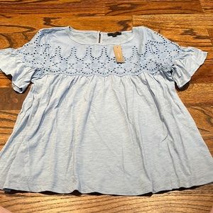 New with tags Jcrew light blue shirt size XS with eyelet detail